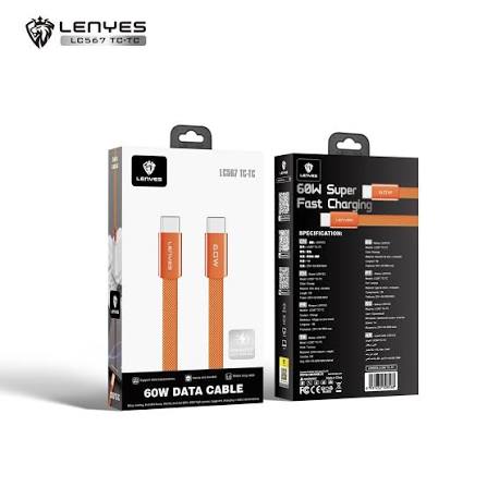 Lenyes 60W Data Cable 1m LC567 TC-TC Orenge