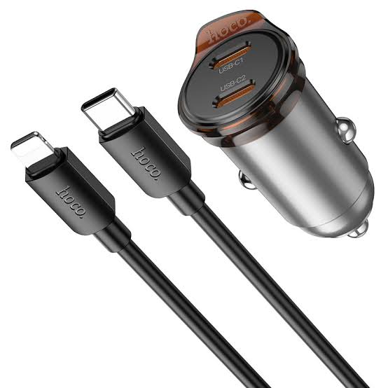 hoco Mini Size High Power Car Charger 45W NZ16B Metal Gray