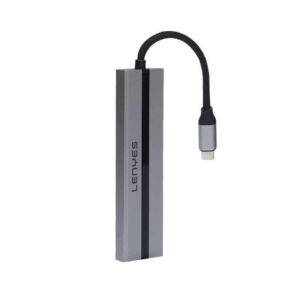 Lenyes 6 in 1 USB-C Hub Shape Your Powerful World AX128