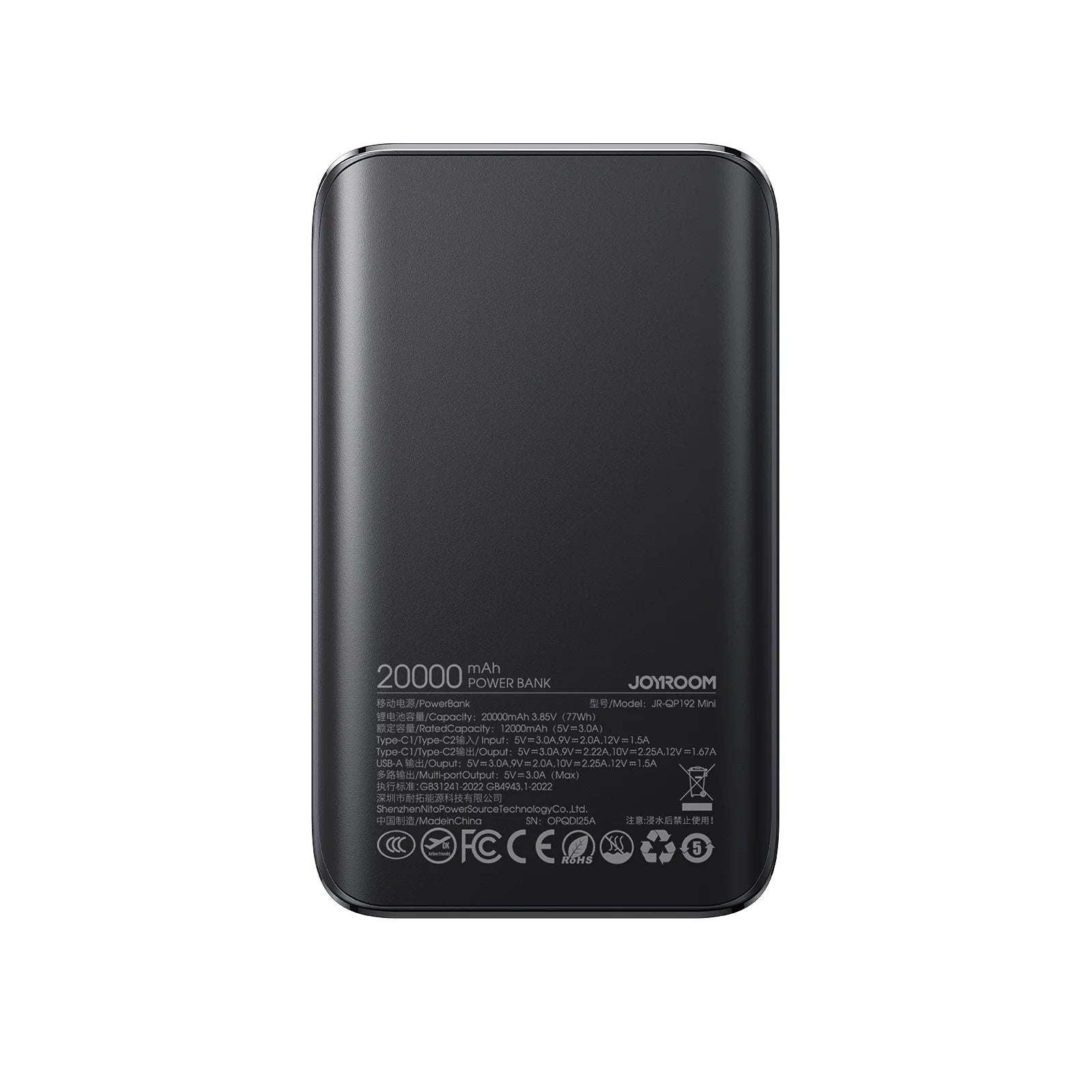 Joyroom Star Series Mini Digital Display Fast Charching Power Bank 20.000 mAh 22.5W JR-QP192 Mini