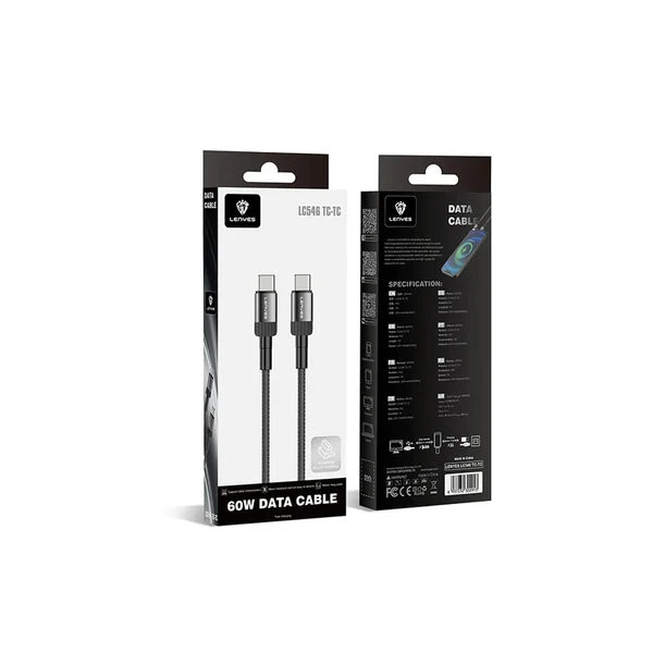 Lenyes 60W Data Cable Type-c to Type-c 1m LC546 TC-TC Black