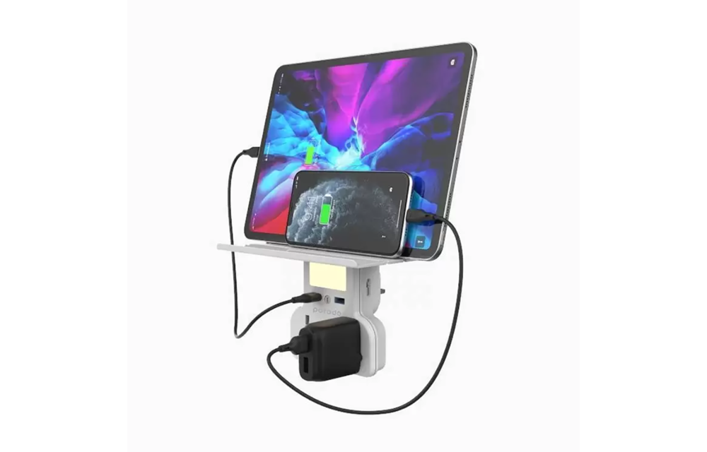Porodo Multi-Function Scckt & Night Light 12W - White