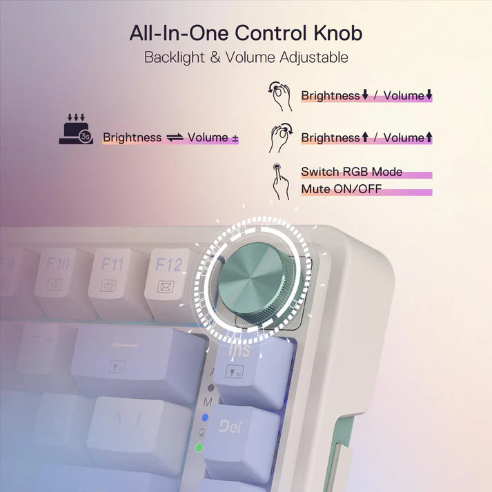 Redragon Ucal Pro Wireless 75% Gasket Mechanical Keybrod RGB - K673WB