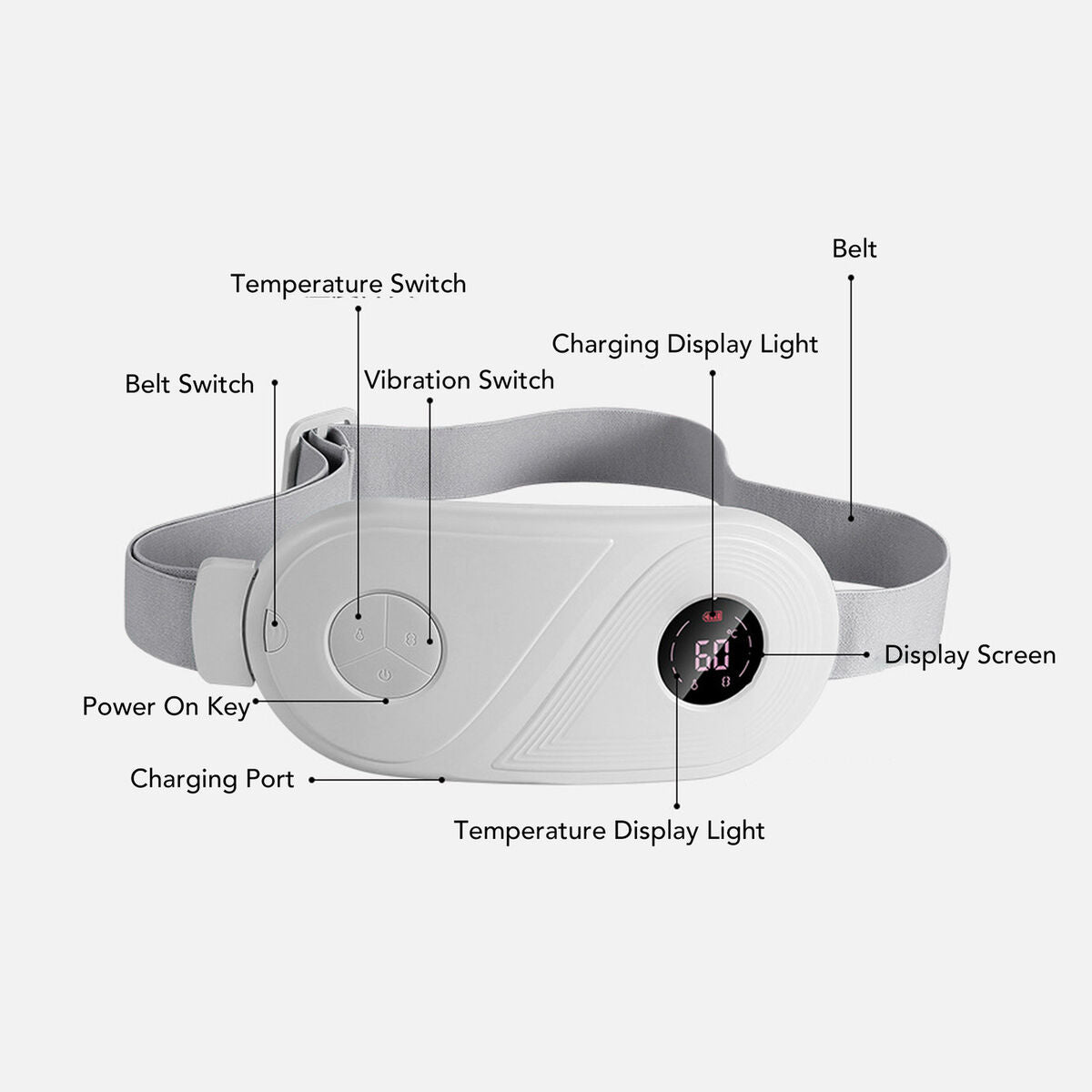 Green Lion Menstrual Heating Massager - White