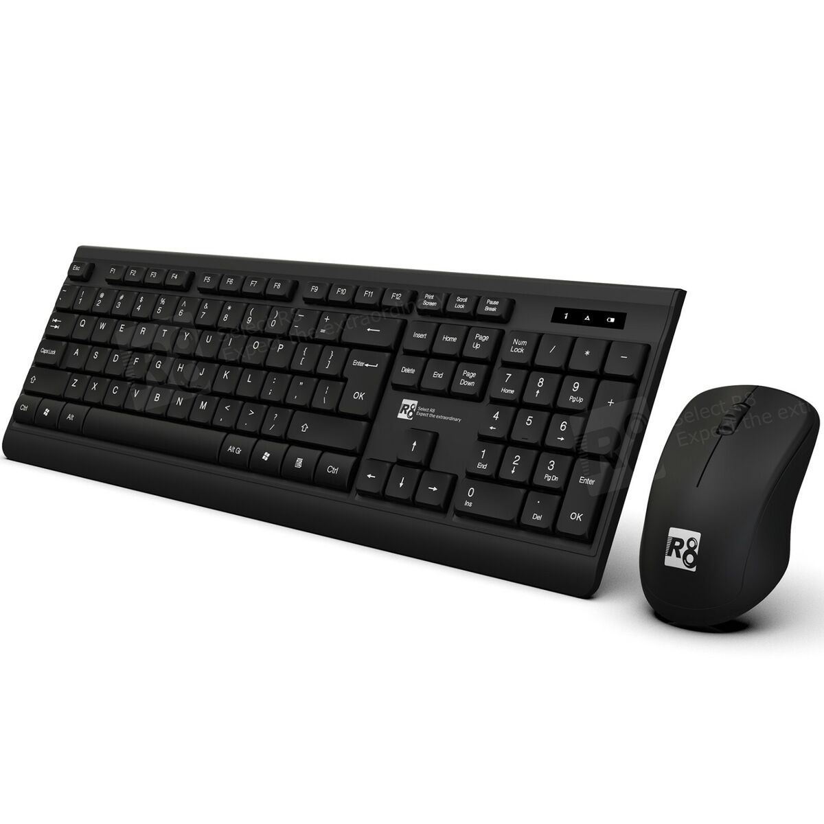 Select R8 Wireless Office Keyboard And Mouse Set 1913 - Black