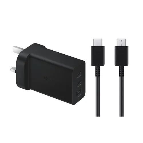 Samsung 65W Power Adapter Trio USB-C x 2Prot / 1USB-A With Cable 3 Pin Unorginal