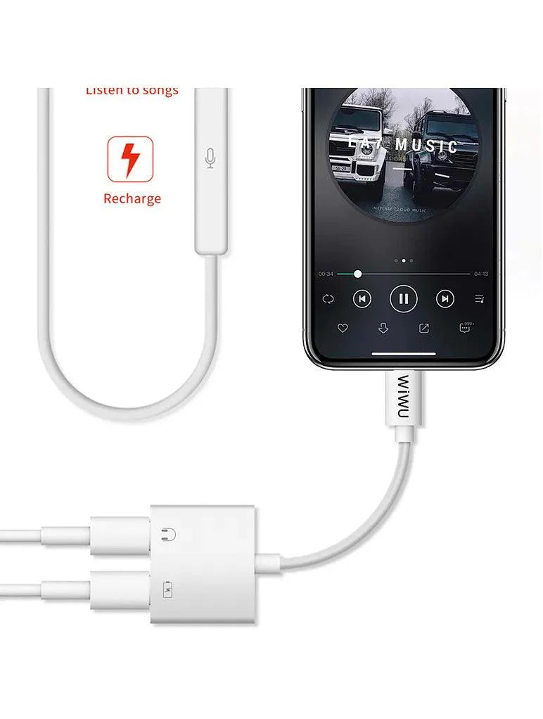 Wiwu 2 in 1Audio Converter Lighning to Lightning