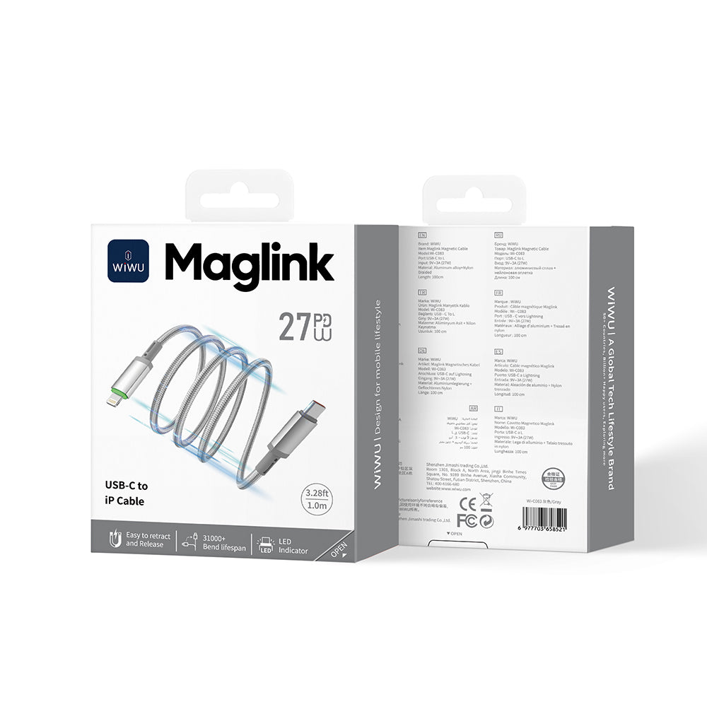 Wiwu Maglink USB-C To Lightning Cable 27W 1M - WI-C083