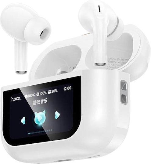 hoco Cutecat Colorful LCD Touch Screen ANC TWS Headset - EW88 White
