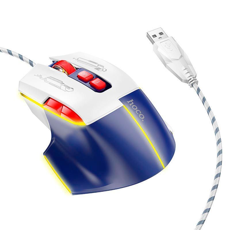 Hoco 3600Dpi Game Wired Mouse GM31 White Blue