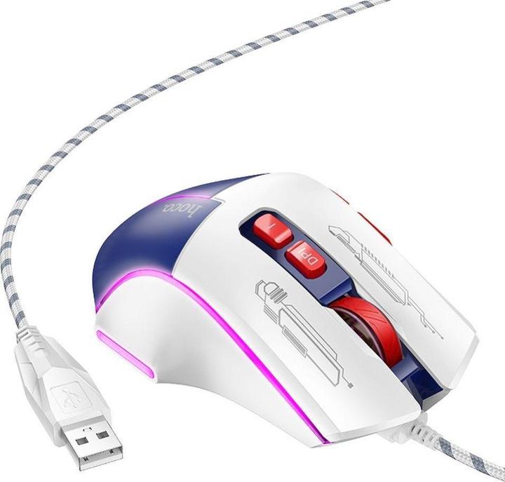 Hoco 3600Dpi Game Wired Mouse GM31 White Blue