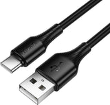 hoco Reinforced USB-A TO USB-C Fast Charging Data Cable 1m X120 Black
