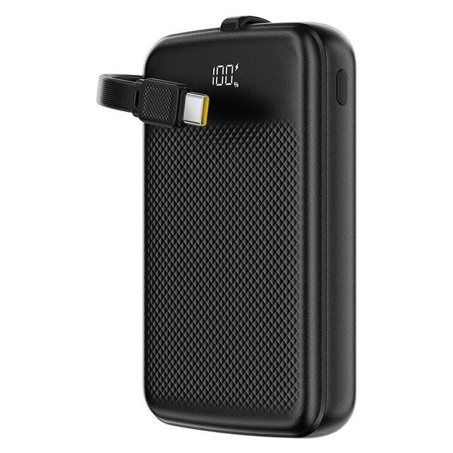 Acefast 10000mAh Fast Power Bank Built-in USB-C IN-Out Charging Cable 22.5W - M13 Black
