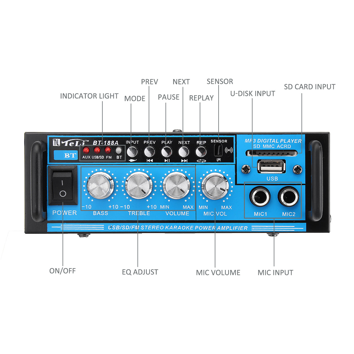Professional Digital Power Amplifier BT-188A