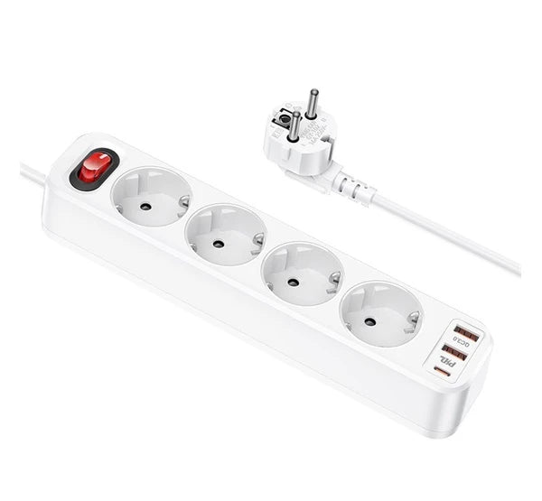 Hoco Multifunctional Safety Socket 3USB + 4BIT 4000W 1.8M NS1