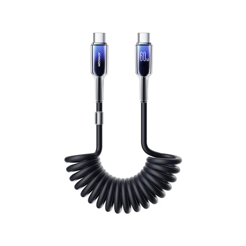 Joyroom Coiled Fast Charging Data Cable Type-c to Type-c 60W 1.5m S-A43 - Black