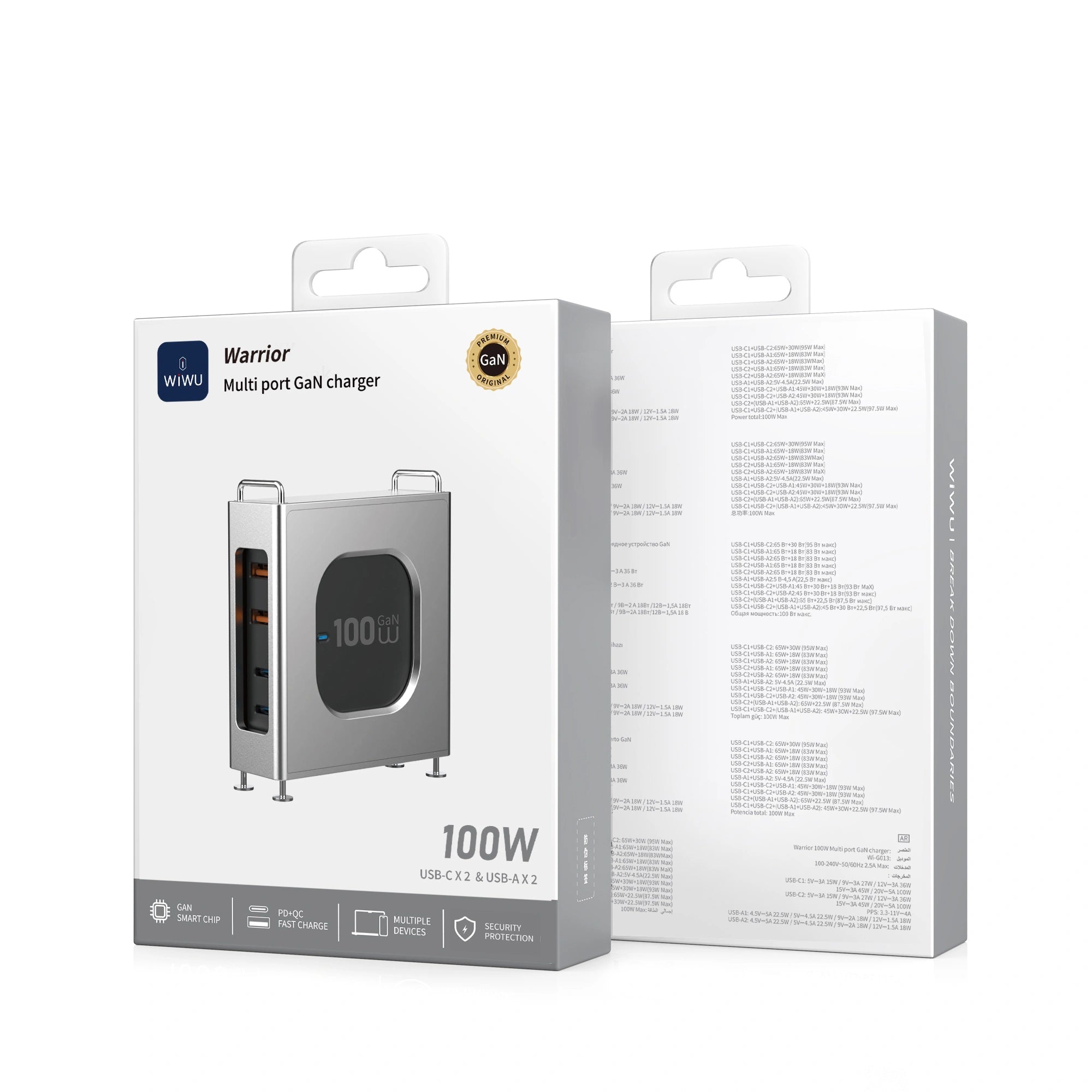 Wiwu Warrior Multi Port Gan Charger 100W - WI-G013