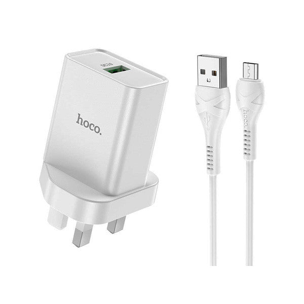 Hoco Mini Size Charger Set With Cable Usb-A TO Lightning 1M 10.5W DC48