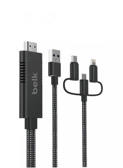 3 IN 1 HDTV Cable For Lightning&Micro USB & USB-C Connector 1800mm