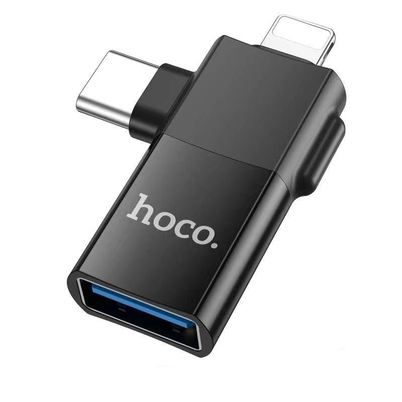 محول هوكو 2 في 1 USB 2.0 لأجهزة آيفون وUSB-C OTG (UA-17)