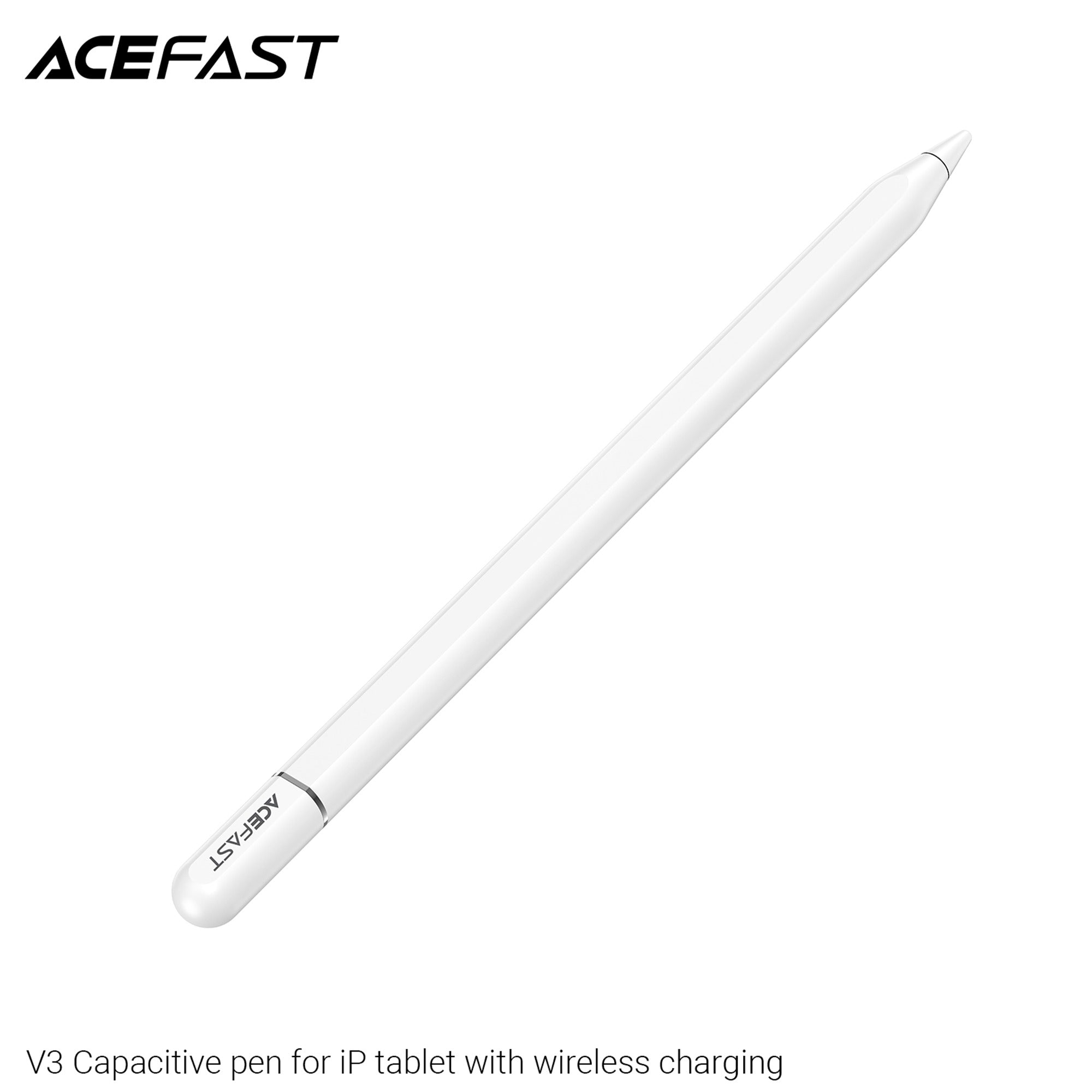 Acefast Copacitive Pen For iP Tablet Magnetic Wireless Charging Pen - V3 White