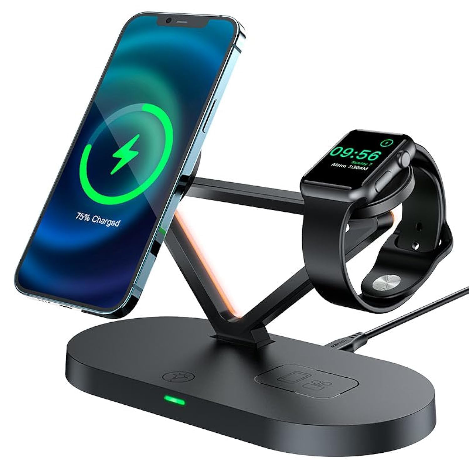 Acefast Desktop Charging Station Three Wireless Charging Holder 45W - E9 Black