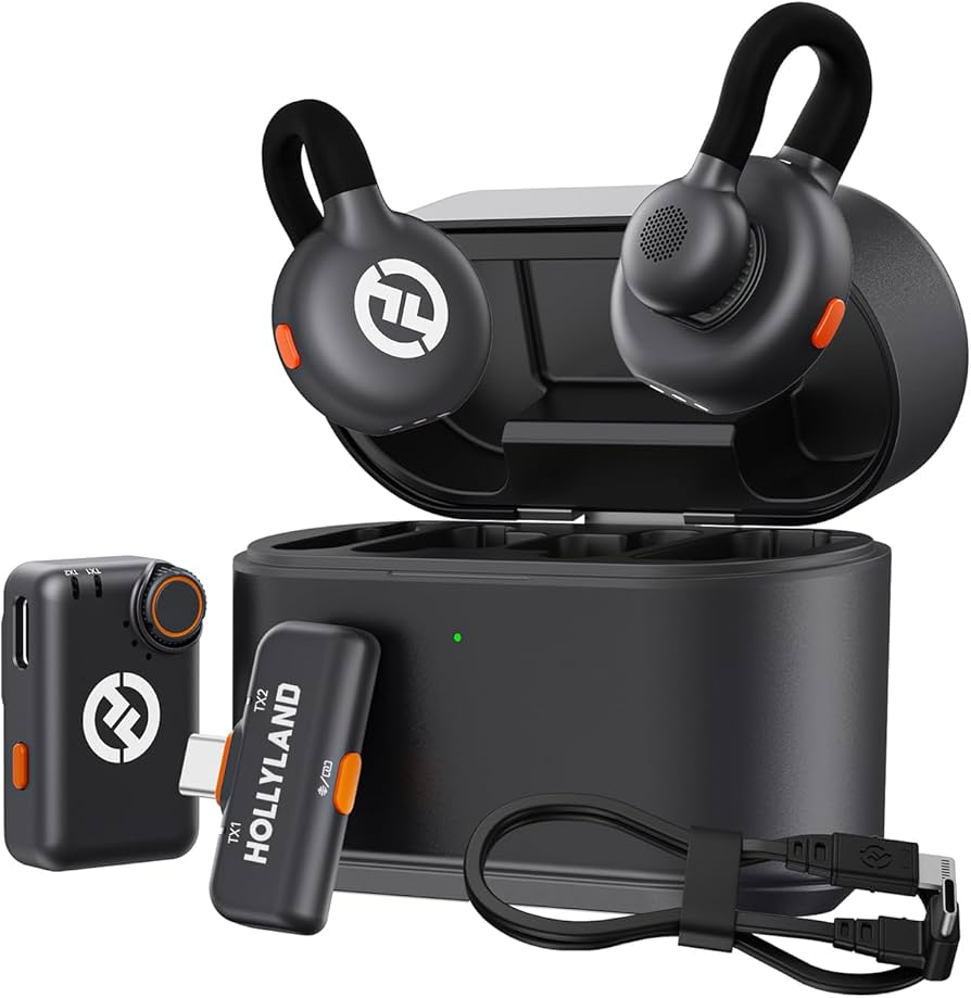 Hollyland Lark M2S Wireless Lavalier Microphone Ultimate ComboLightning and Type-c Connector