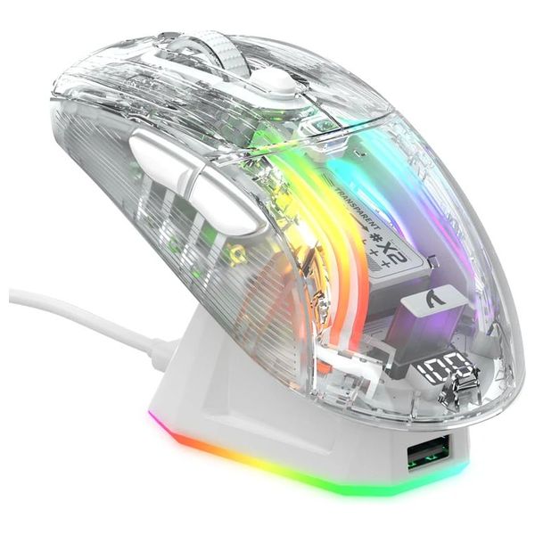 Attack Shark RGB Semi-Transparent Mouse - X2 White