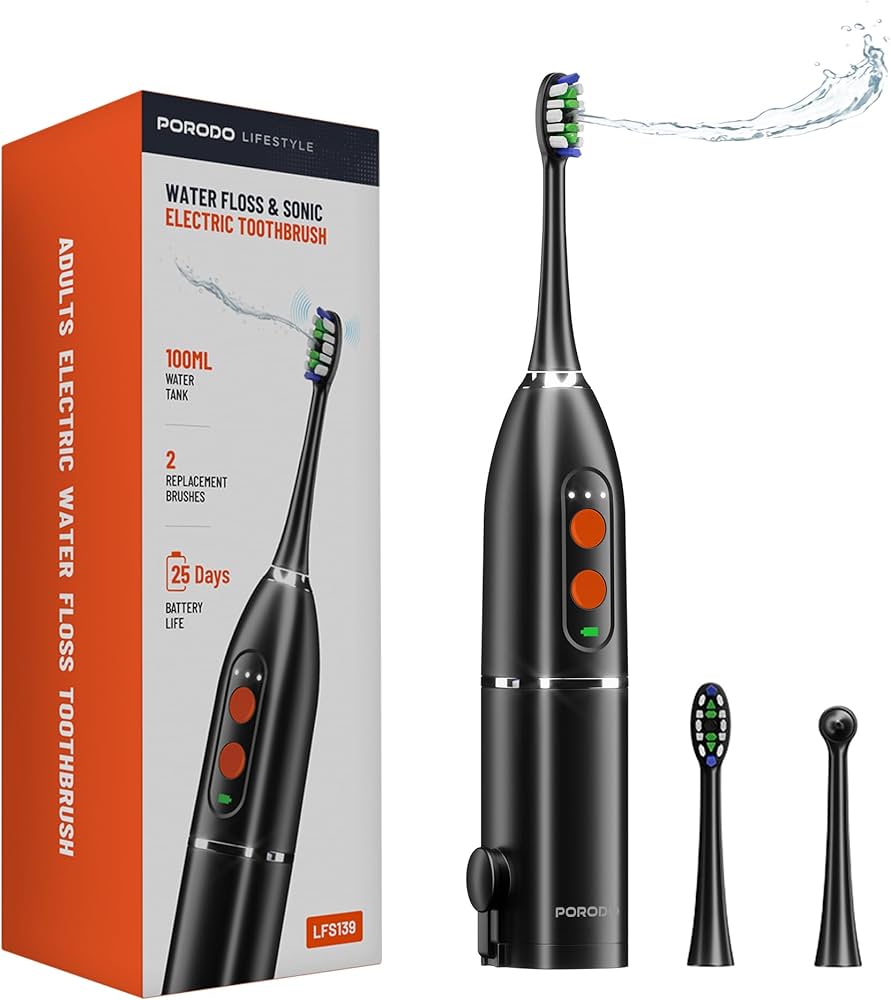 Porodo Water Floss & Sonic Electric Toothbrush LFS139 -WHITE
