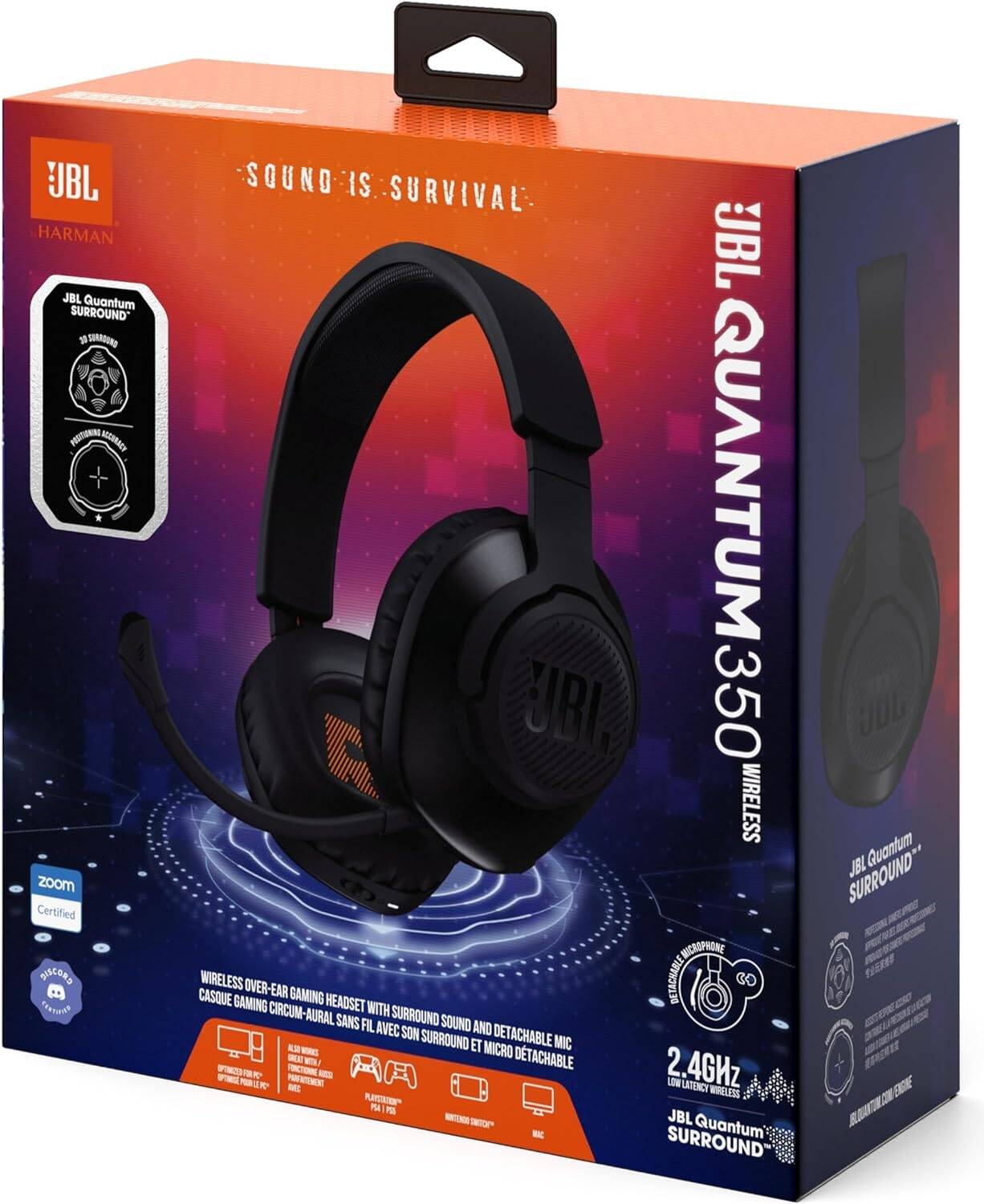 JBL Quantum 350 Wireless Gaming Headset - Black