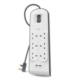 Belkin Surge Plus 6 OutLet 2 USB Strio 2m