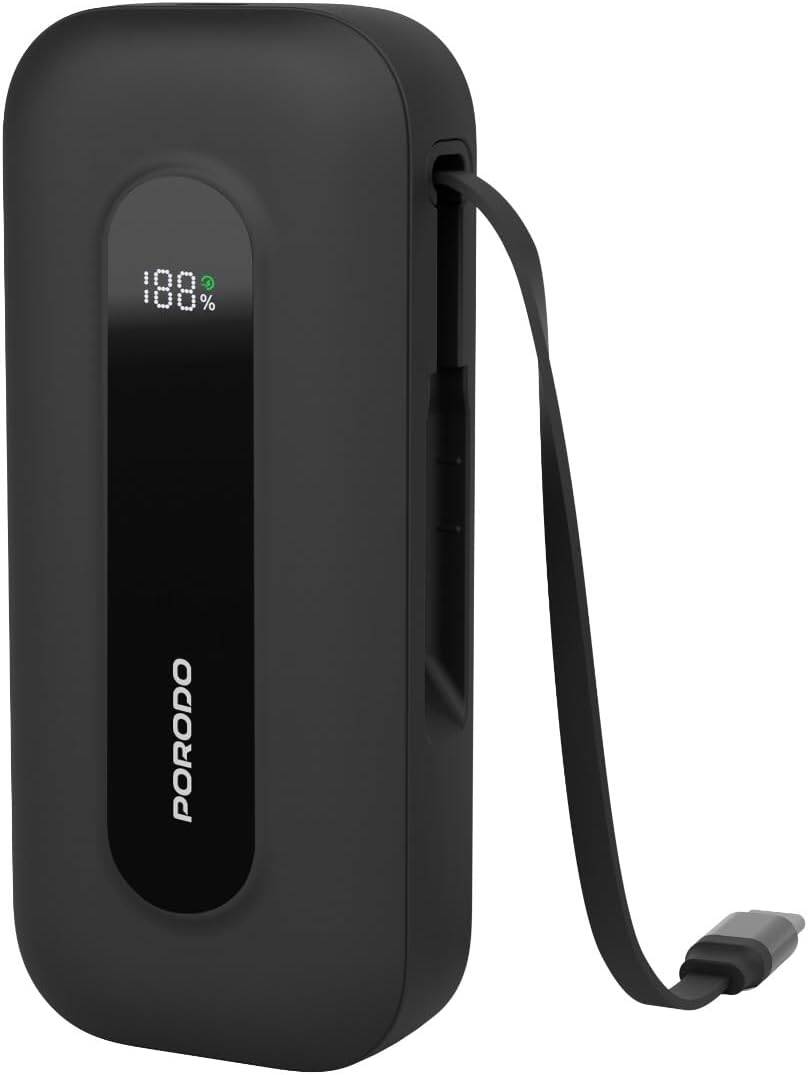 Porodo 10000mAh Power Bank 58cm Retractable Type-c - PB060
