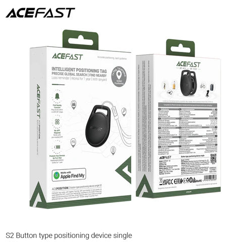 Acefast Intelligent Positioning Tag Precise Global Search Find Nearby - S2 Black
