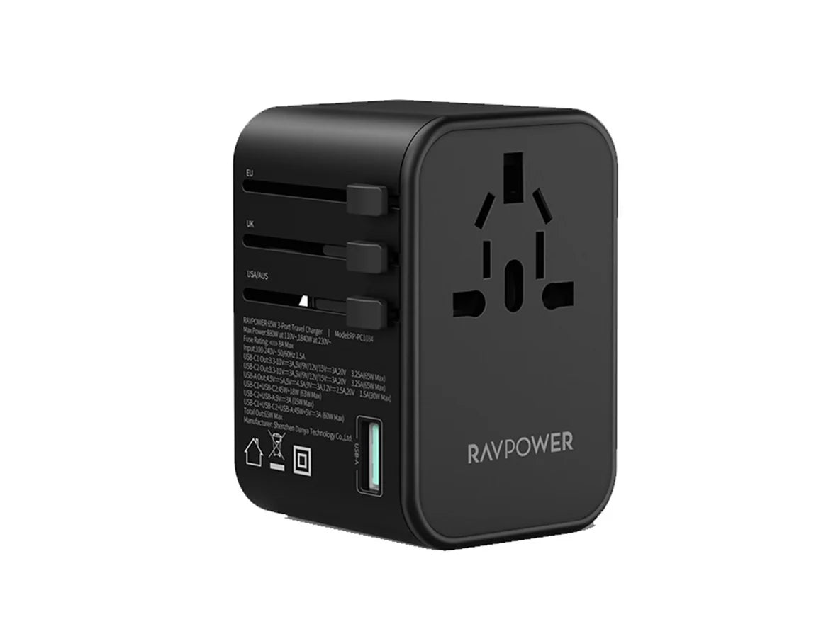 Cover Ravpower Ravpower 65W 3-Port Travel Charger - RP-PC1034 – Al Shariqah