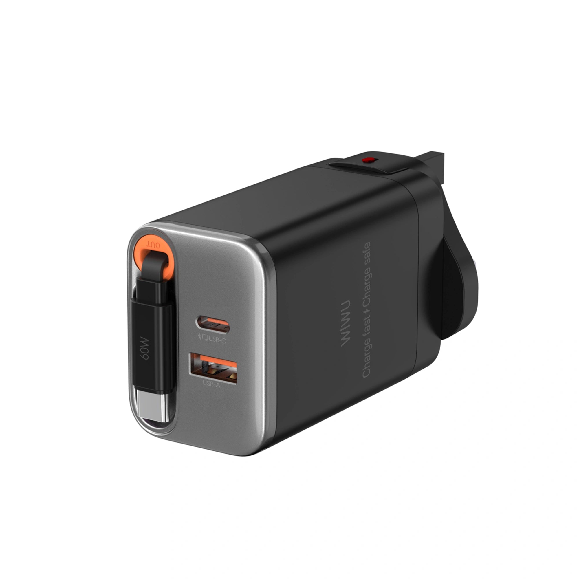 Wiwu Helix Pro World Wide Compatible 67W Gan Technology PD-QC 2 USB C+1USB A Prot Fast Charger - WI-