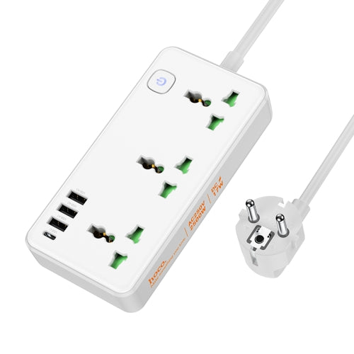 hoco Multifunctional Safety Sccket USB-C+USB-A/3+Socket=3 2500W AC7A