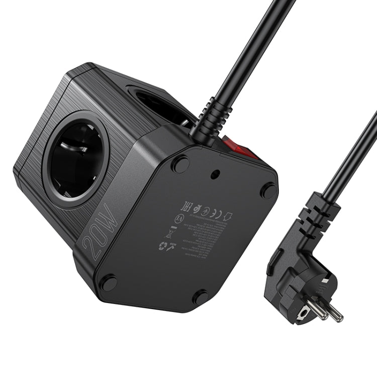 Hoco 1C3A+5 Sokets Multifunctional Safe Charger 4000W/20W NS8