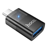 hoco Mini Size USB-C Male TO USB-A Female OTG Transparent Adapter UA36B