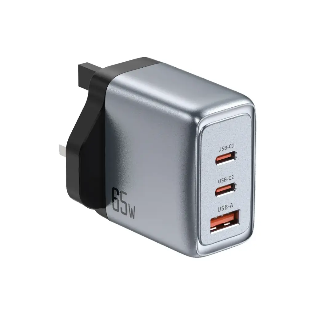Green Lion GanPremium UK Plug / 2 USB-C / QC3.0 65W