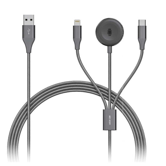 Green Lion 3 IN 1 Charging Cable USB-A TO Lightning + Iwatch + Typ-C 1.2m