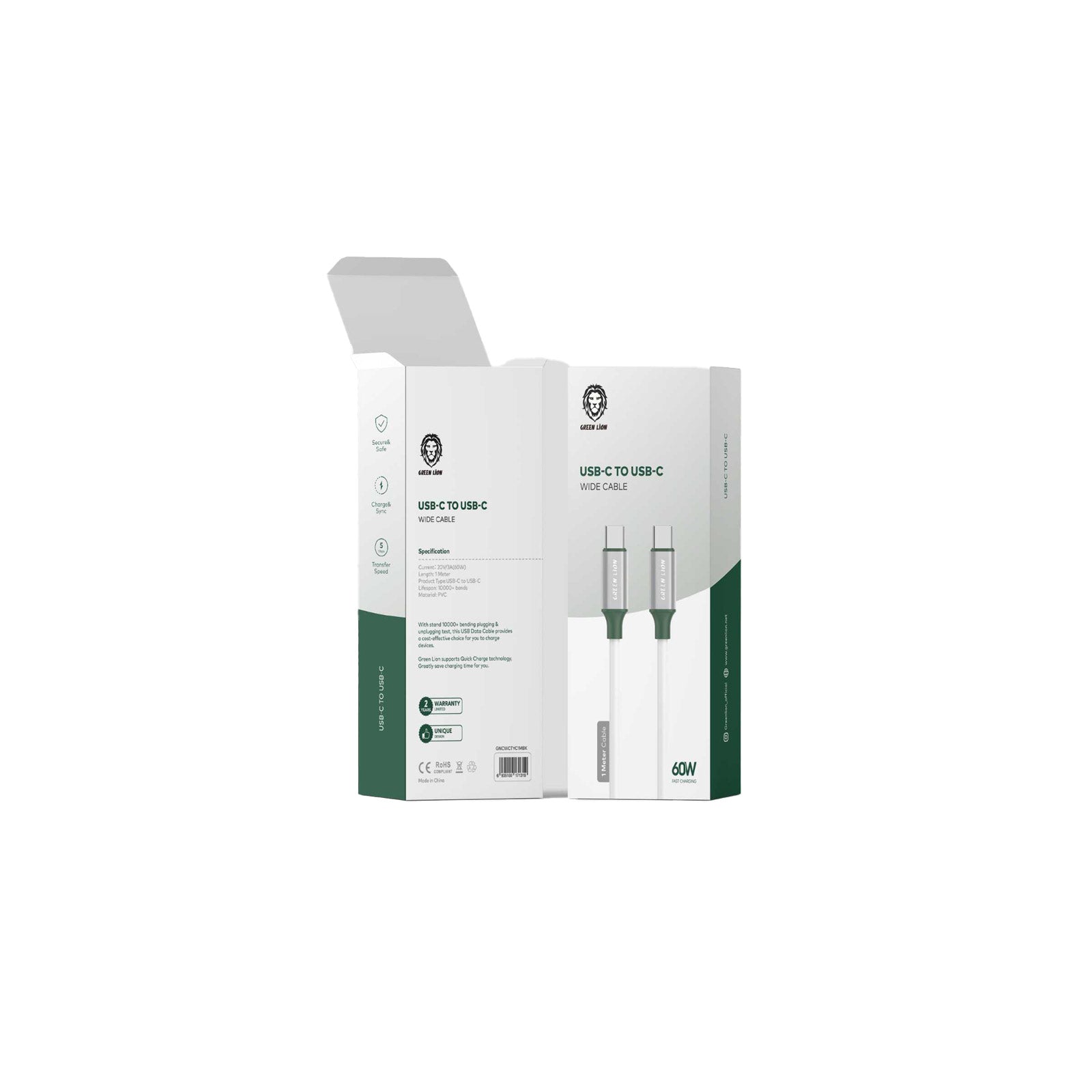 Green Lion Pvc Cable USB-C TO USB-C 1M 60W