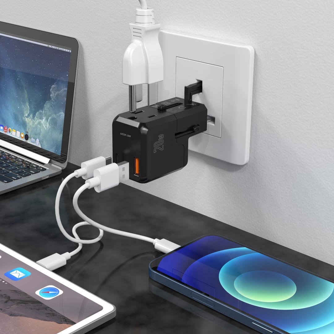 Green Lion Mini Travel Adapter PD 20W Fast Charging Max 2500W