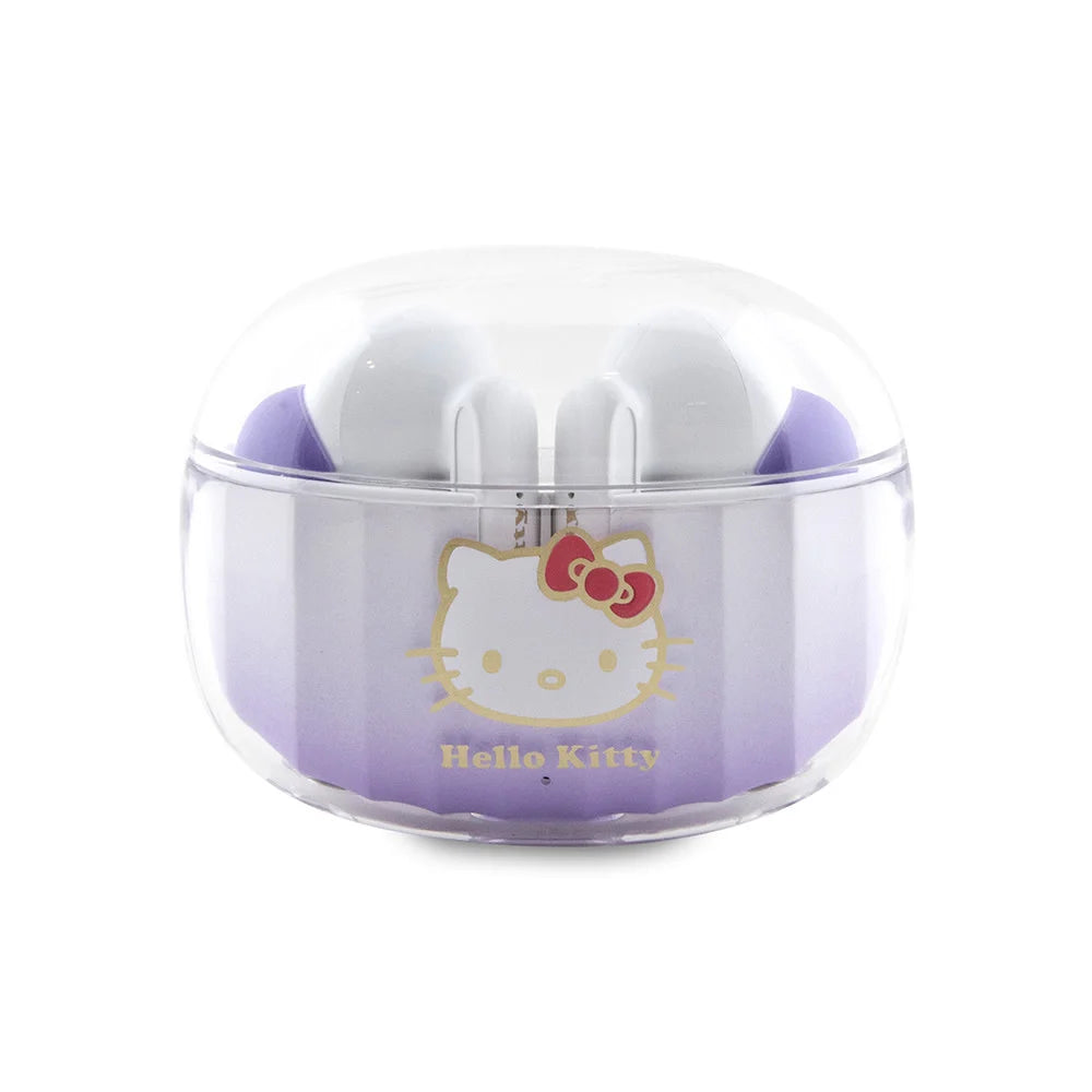Hello Kitty True Wireless Earbuds With Charging Base - White + Purple