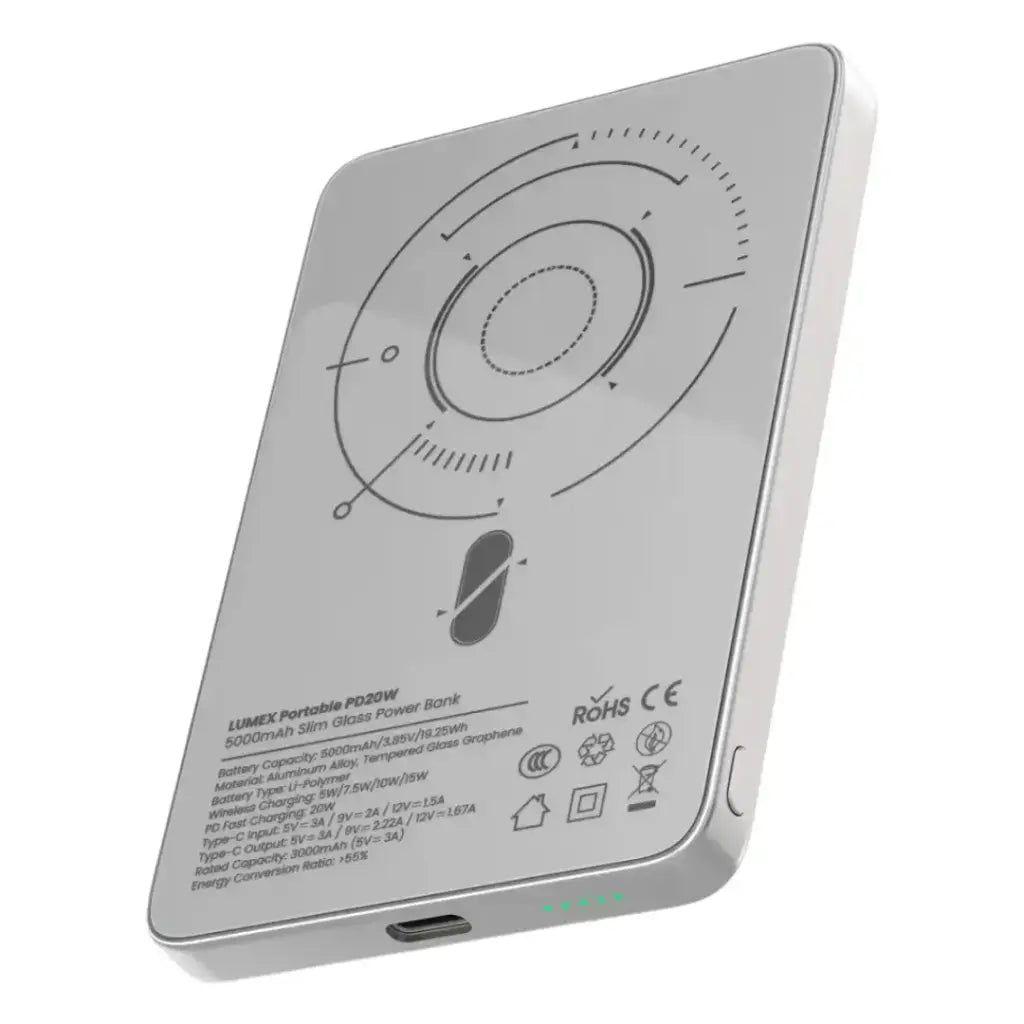 Levelo Lumex Slim Magnetic Power Bank 5000mAh White