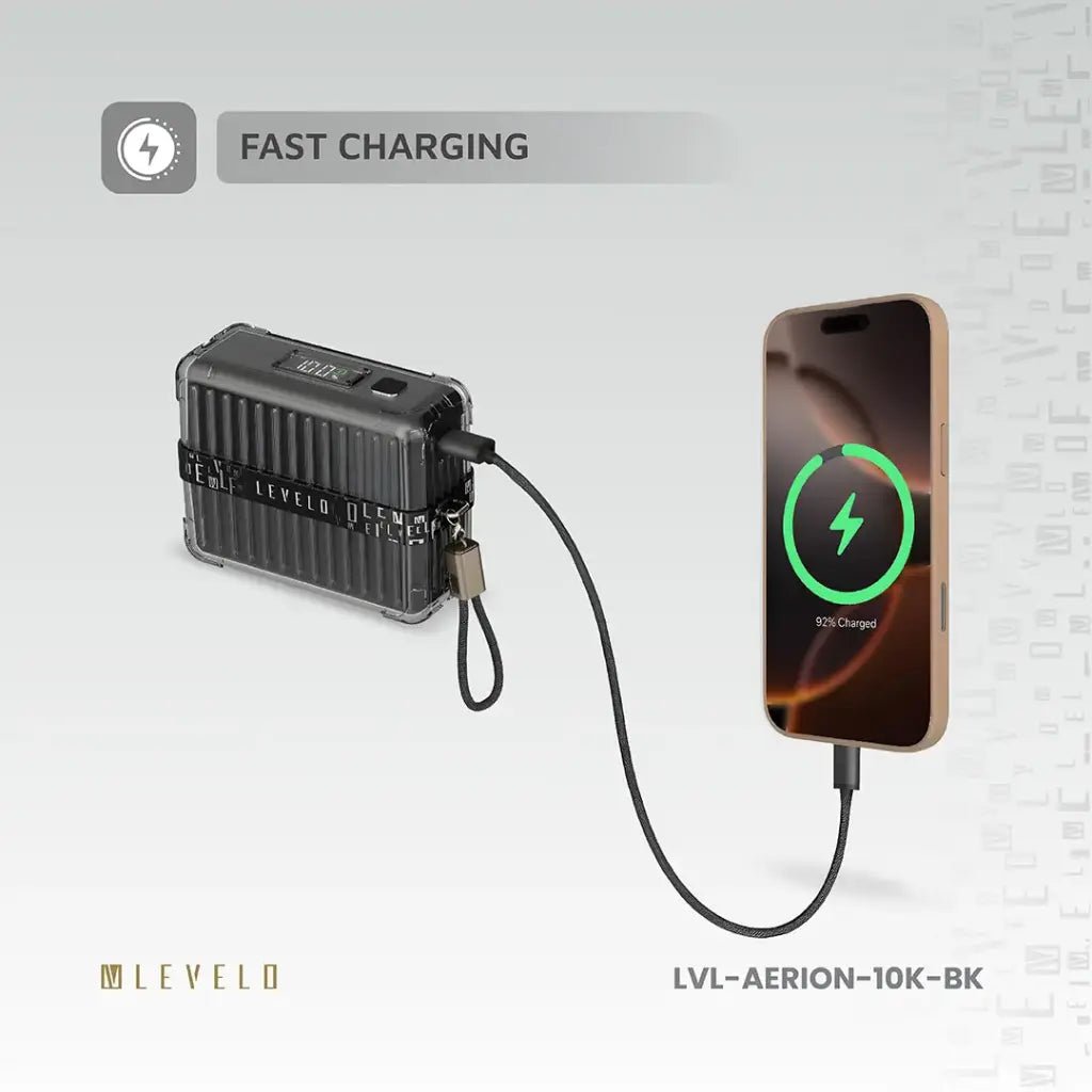 Levelo Aerion Portable Power Bank 10000mAh - Black