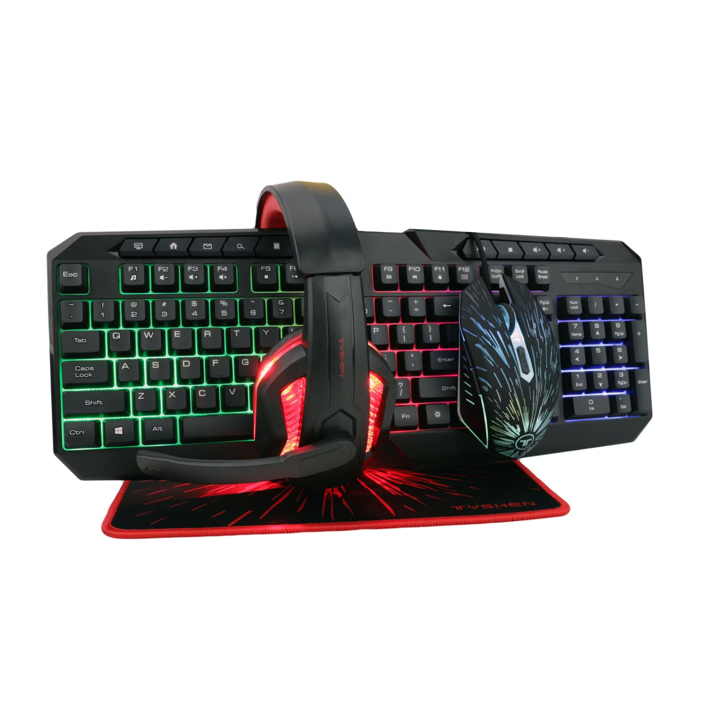 Deadskull 4 IN 1 Professional Gaming Combo RGB Gaming Keyboard/RGB Mouse 1200Dpi/LED Headset/XL Mous - C880