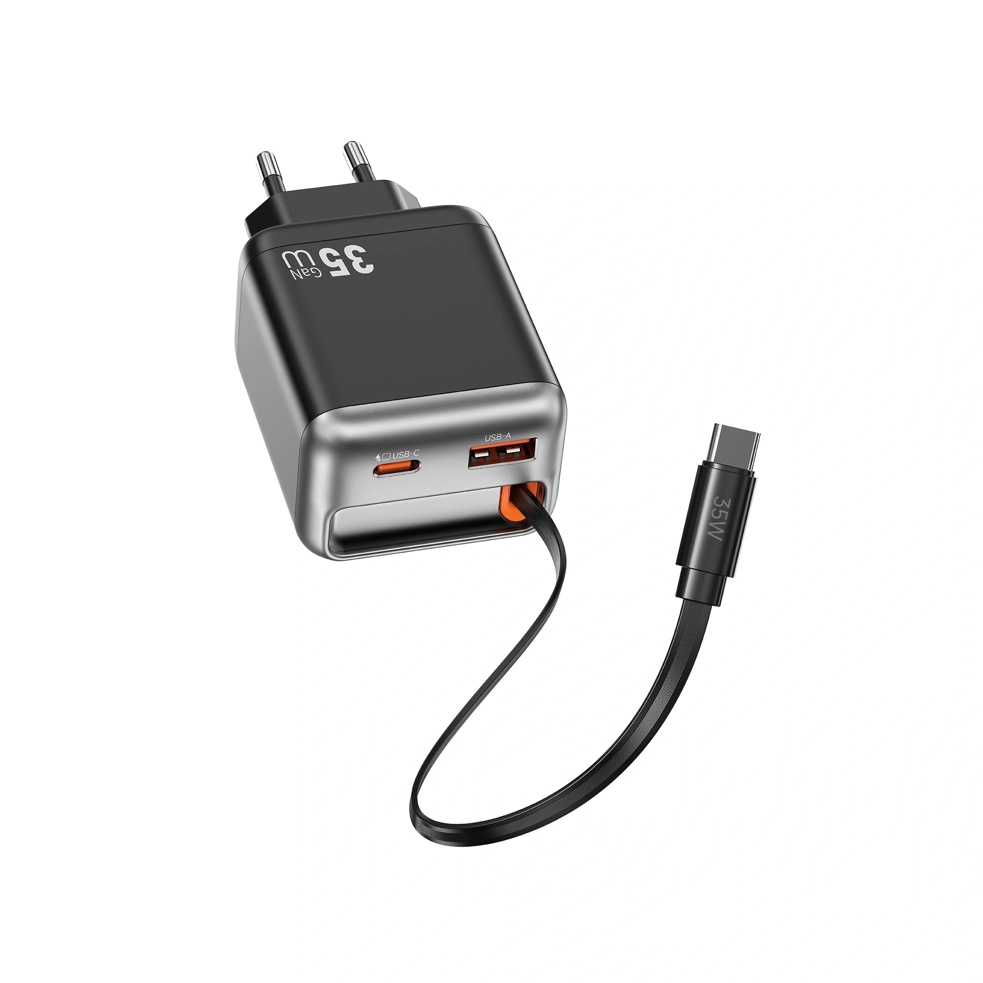 Wiwu Helix Gan Fast Charger PD35W With Built In Retactable 70CM