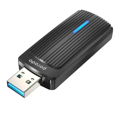 Porodo Dual Band Wifi Adapter Integrated Antenna High-Speed USB 3.0 Wifi-6