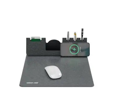 Green Lion Mouse Pad Dual Functionality Wireless Charger 15W
