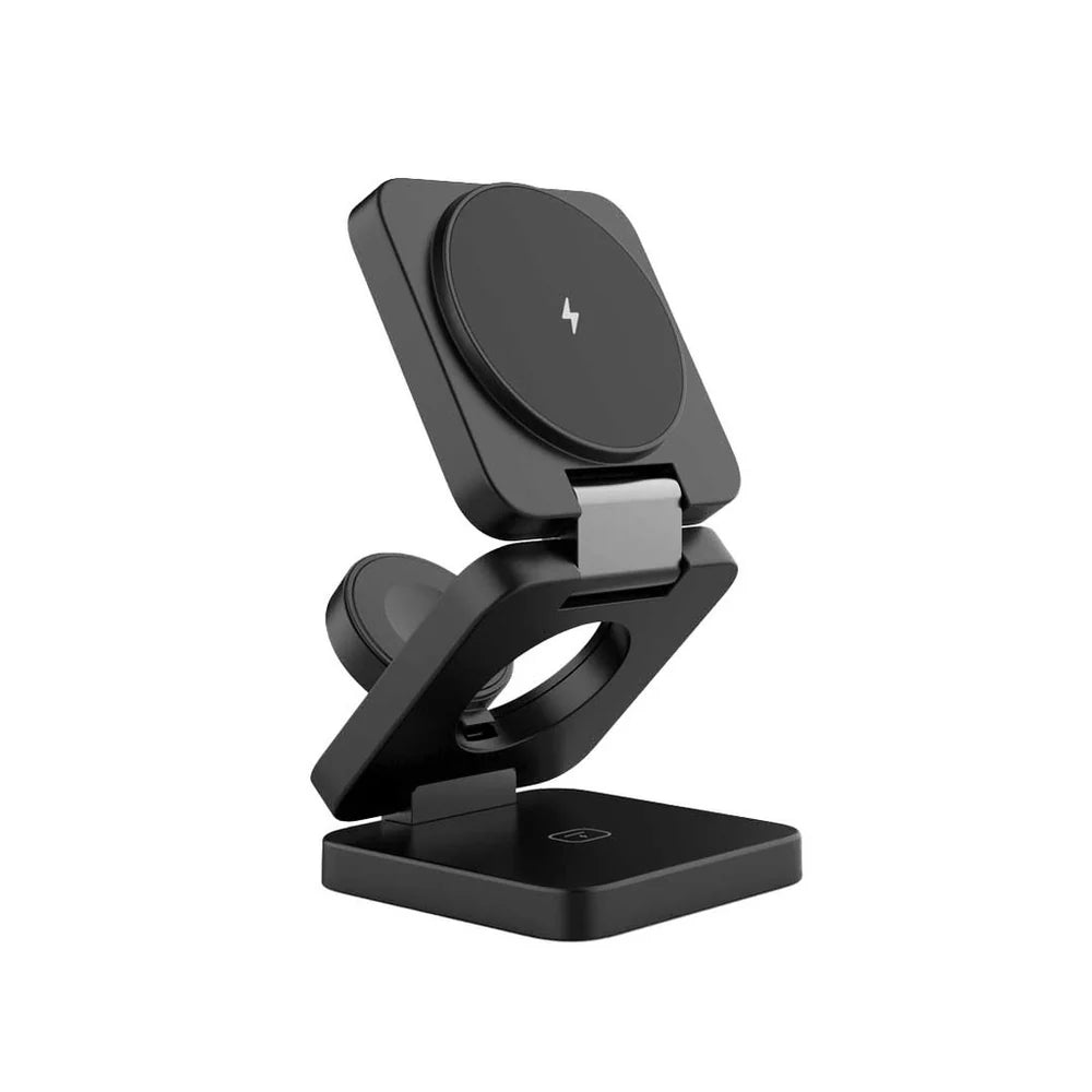Porodo Multi-Device Wireless Charger Sleek,Lightning AND Travel-Friendly - Black
